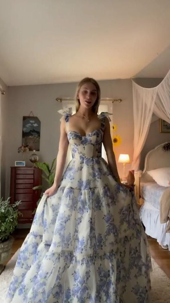 Modern A-line Straps Long Evening Prom Dresses, Custom Sweetheart Prom Dress cc925