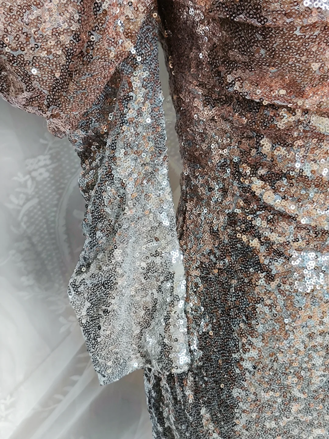 Vintage Champagne Ombre Sequin Cocktail Dress Off The Shoulder 6th Grade Homecoming Dresscc cc3309