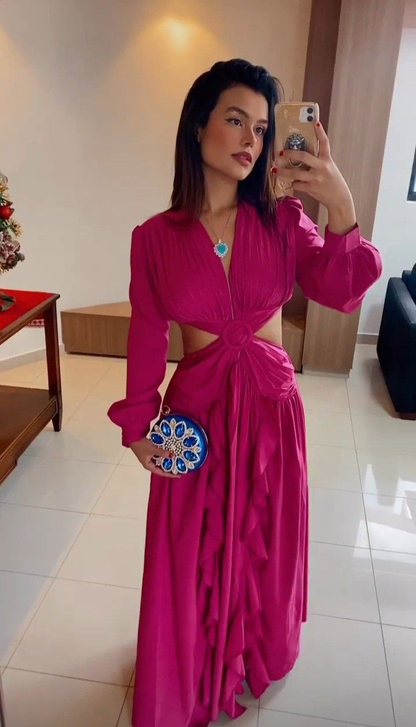 Women's Pure Color Fashion Dress,A-line Prom Dress cc912