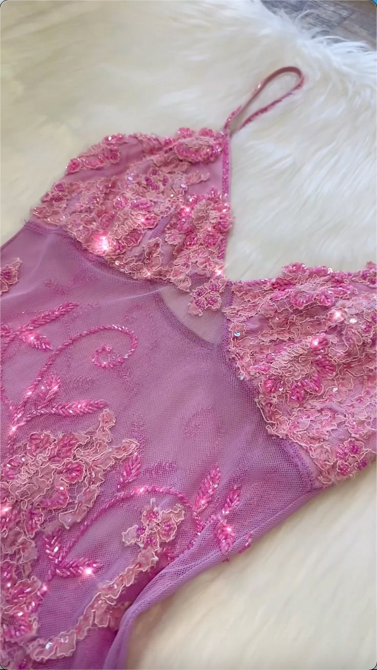 Sparkly Tulle Lace Beaded Prom Dress Pink Party Evening Gown cc2043