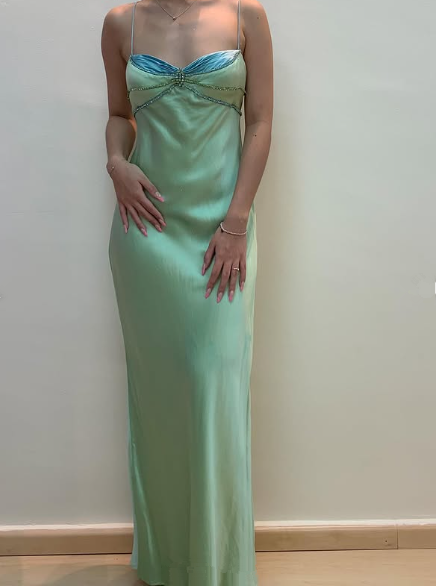 Fashion Green Straps Sheath Party Evening Gown Sweetheart Prom Dress With Beading cc2072