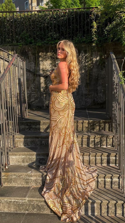 Vintage Mermaid Long Prom Dress Party Evening Dress cc1966