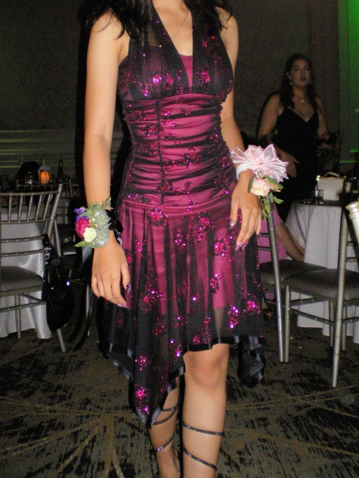 Vintage Purple Halter Sequins Tulle Cocktail Dress Homecoming Dress cc3043