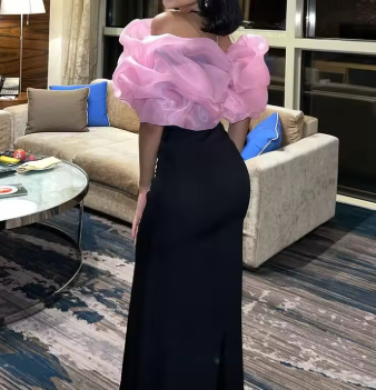 Classy Off Shoulder Sheath Long Prom Dress Black Party Evening Gown cc2170