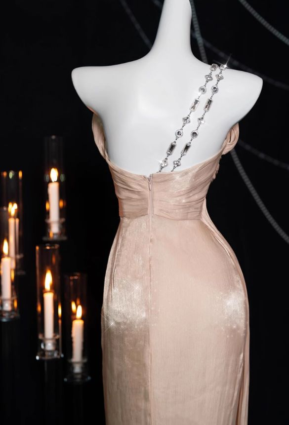 Sweet One-shoulder Satin Long Prom Dress,Formal Evening Dress cc2650