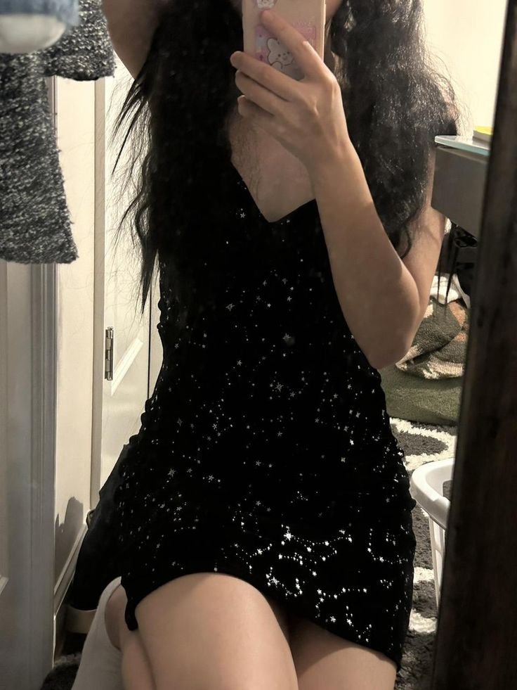 Sparkly Black V Neck Sequin Cocktail Dress Mini 6th Grade Homecoming Dress cc3238