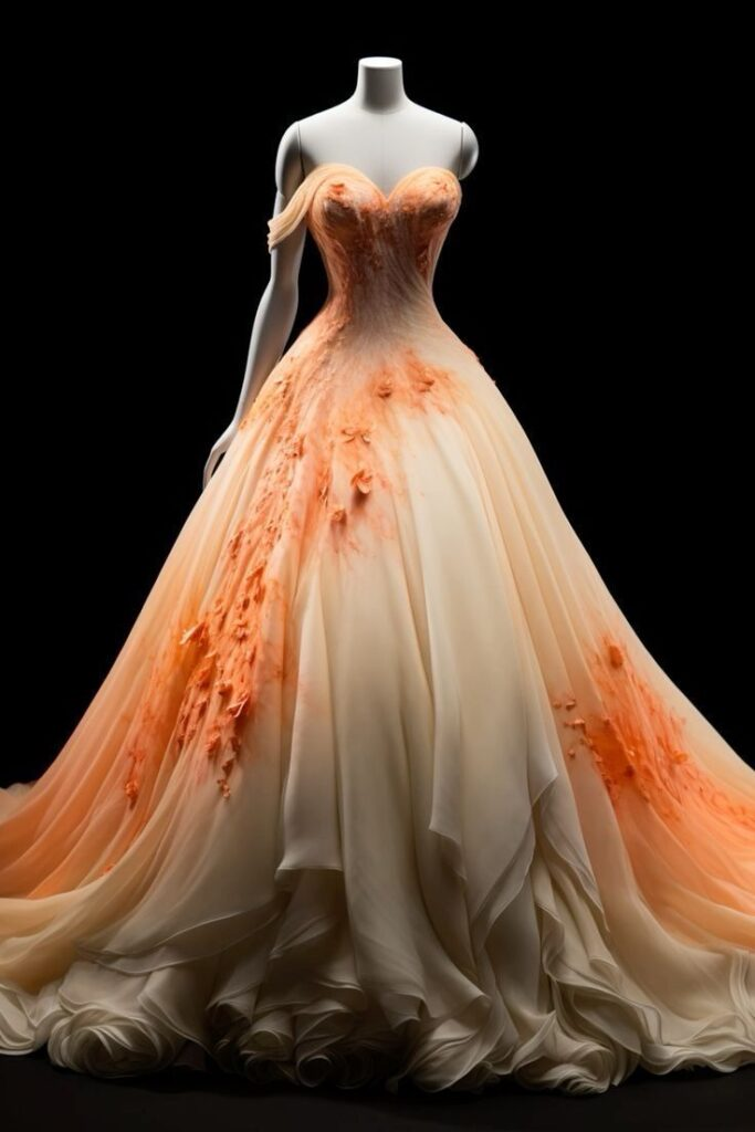 Classy Ombre Orange Chiffon Applique Evening Dress,One Shoulder Long Party Prom Dress cc2799