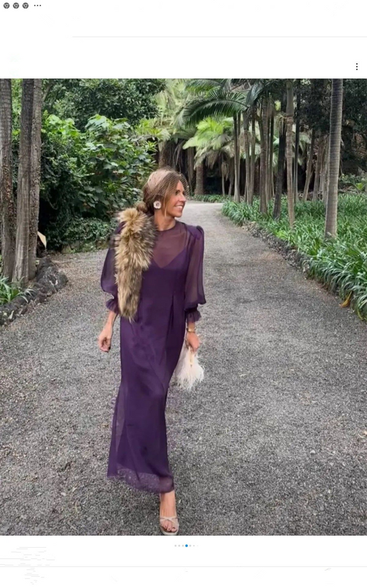 Simple Purple Long Prom Dress,Purple Wedding Guest Outfit cc565
