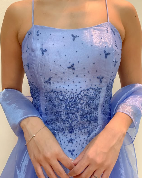 Charming Straps Lilac Organza Party Evening Dress A Line Prom Dress cc2147