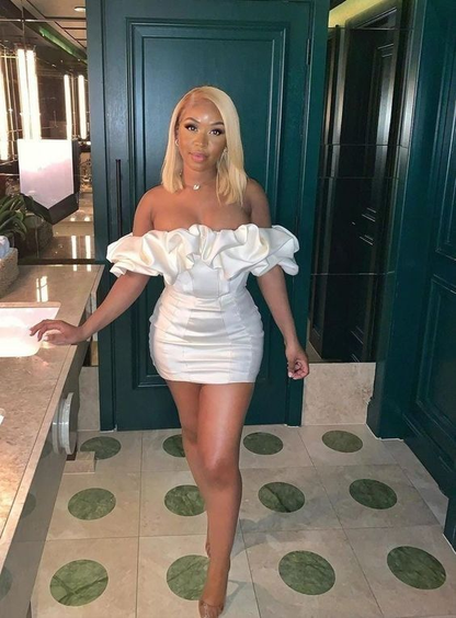 Elegant Birthday Dress White Off The Shoulder Homecoming Dress Graduation Dress cc2137