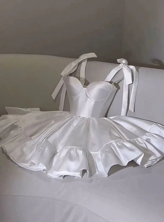 White A Line Homecoming Dress Short Prom Dress cc1932