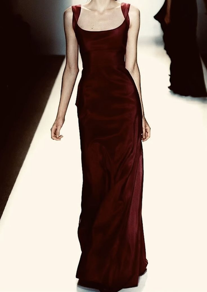 Elegant Satin Long Party Evening Dress  cc1943