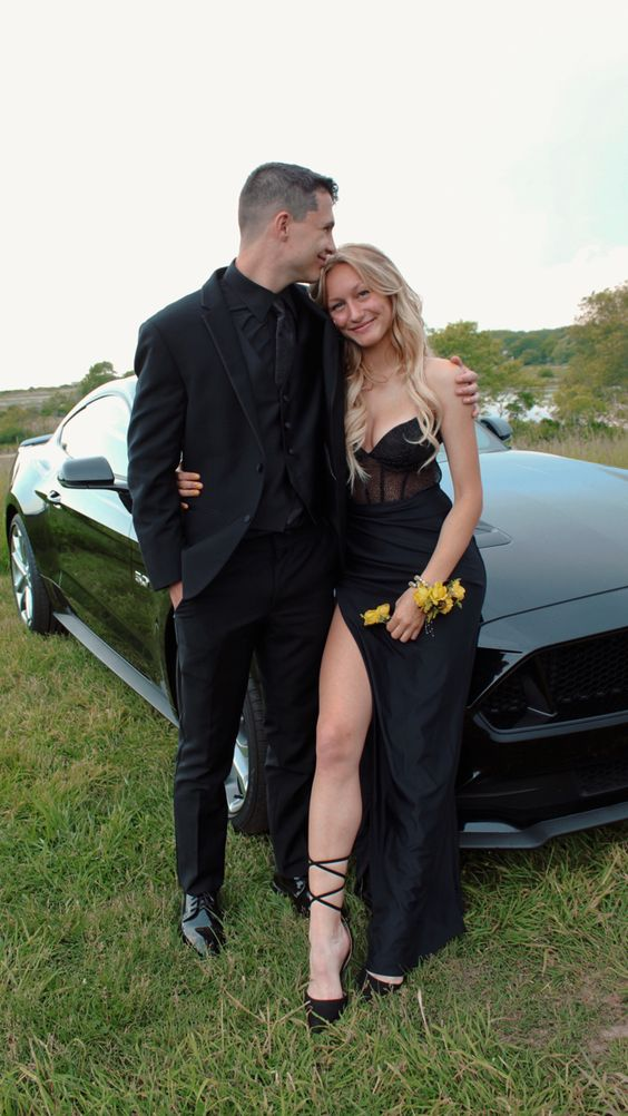 Sexy Black Sheath Long Prom Dress With Slit cc942