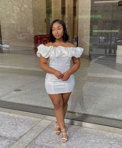 Elegant Birthday Dress White Off The Shoulder Homecoming Dress Graduation Dress cc2137