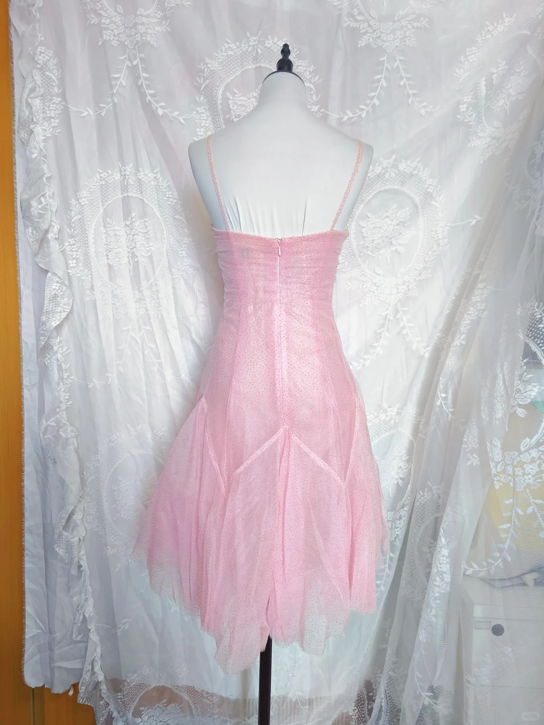 Glitter Pink Tulle Sequins A Line Short Party Dress Homecoming Dress cc3308
