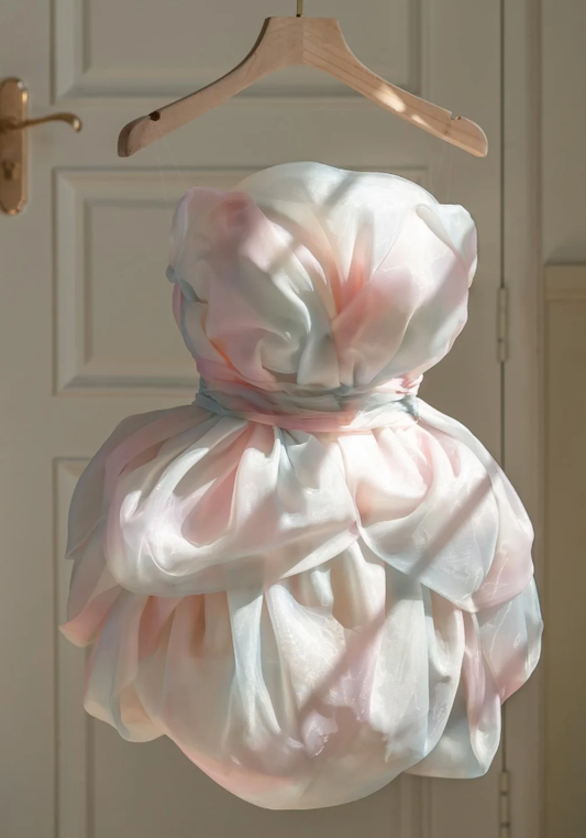 Unique Strapless Organza Birthday Outfits Mini Homecoming Dress cc3131