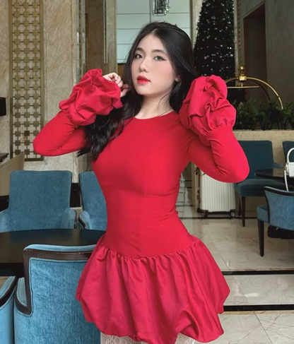 Cute Red Satin Ruched A Line Homecoming Dress Short Birthday Dress cc2554