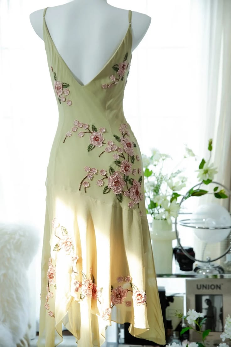 Fashion Spaghetti Straps Appliques Beaded Green Chiffon Homecoming Dress Graduation Dress cc3036
