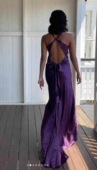 Sexy Backless Purple Long Party Dress Formal Evening Dress Prom Gown cc1413