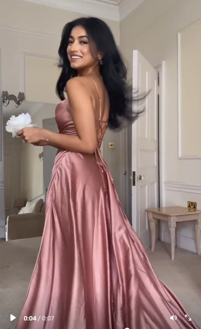 Elegant Stylish A Line Slit Party Evening Dress  cc1688
