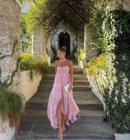 Elegant Halter Long Chiffon Prom Dress Evening Dress cc1635