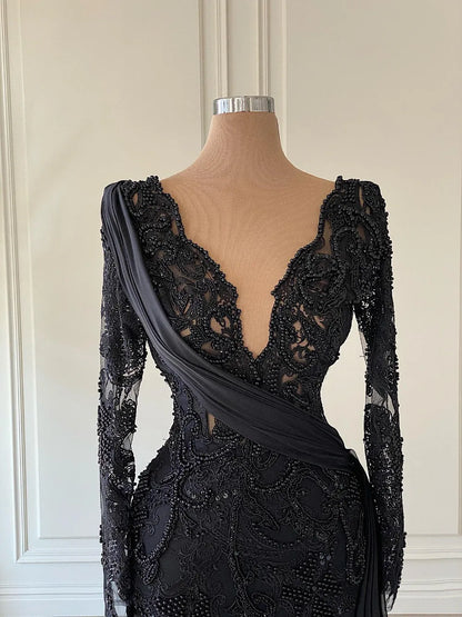 Black Long Prom Dress evening Formal Dress   C1720