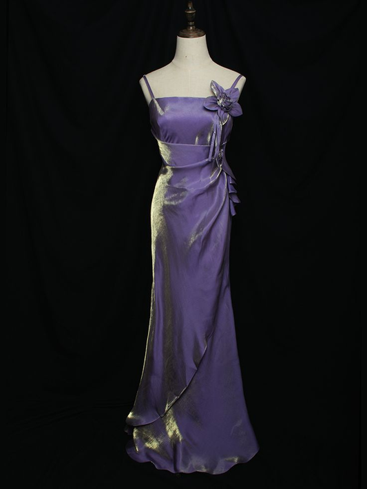 Purple Vintage Floral Embellished Party Gown Formal Prom Dress Evening Dress cc1506