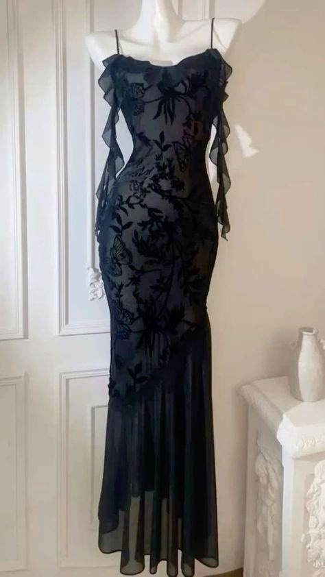 Sexy Mermaid Long Prom Dress Black Evening Party Dress cc1465