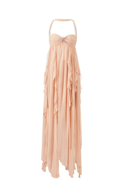 Elegant Halter Long Chiffon Prom Dress Evening Dress cc1635