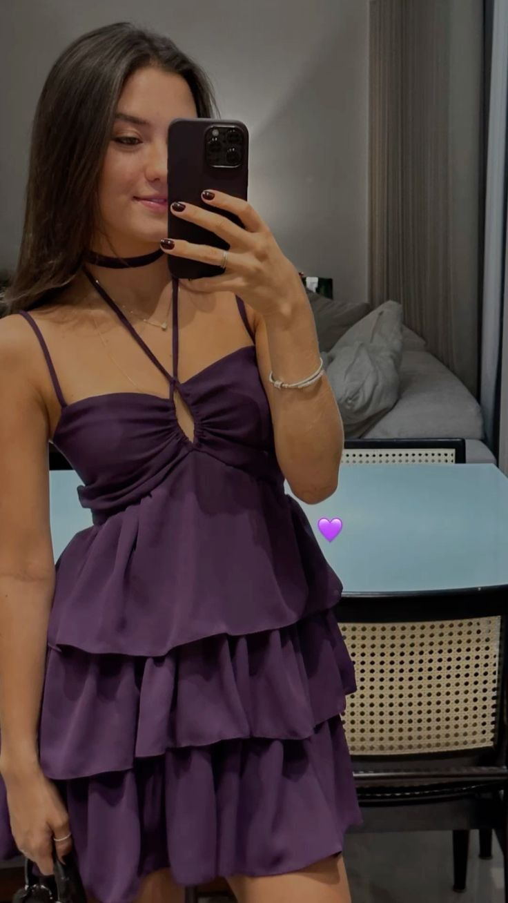 Sexy Grape Homecoming Dress Halter Birthday Outfit Mini Prom Dress cc1565