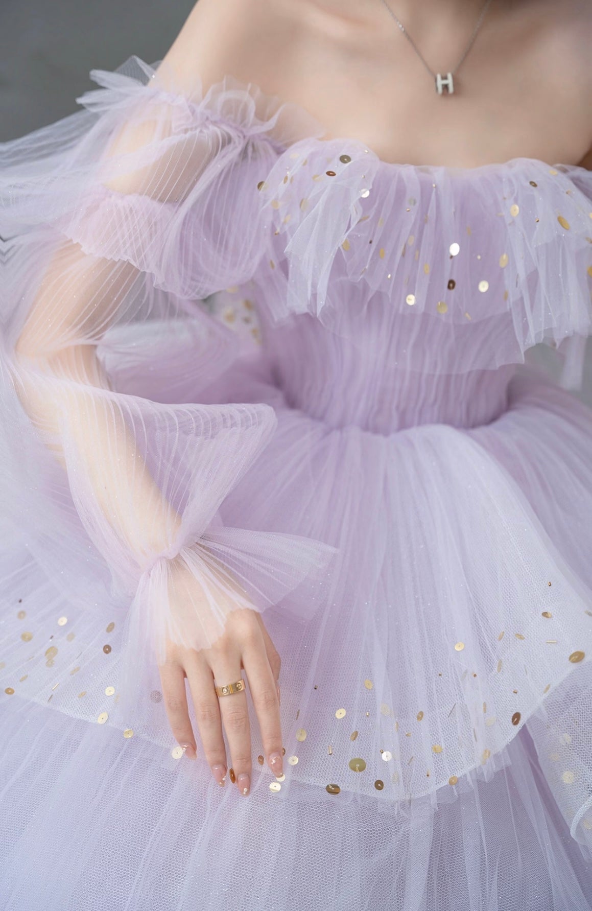 Light Purple Tulle Layers Ball Gown Princess Formal Dresses, Long Swee –  CherryPromDress