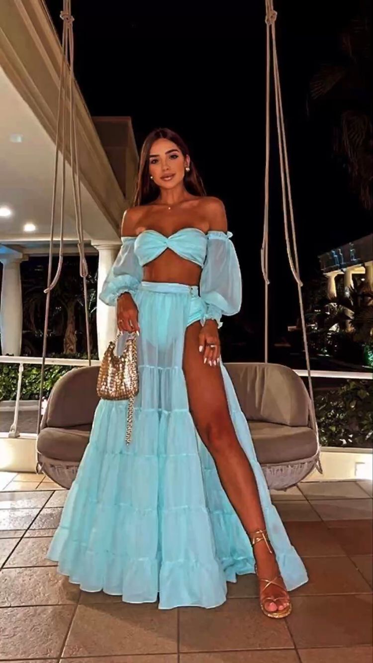 Two Piece Long Prom Dress Sexy Prom Dress  cc277