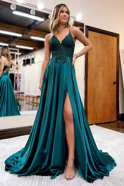 Royal Blue Lace Lace-Up Long Prom Dress C2401