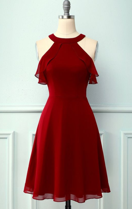 Burgundy Cold Shoulder Short Homecoming Dress c2710