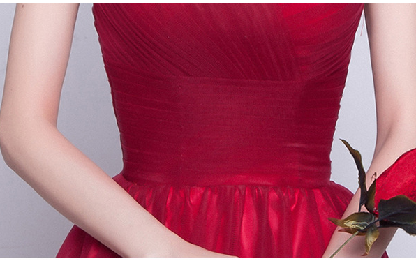 Cute red tulle V-neck short prom dress,homecoming dress c2972