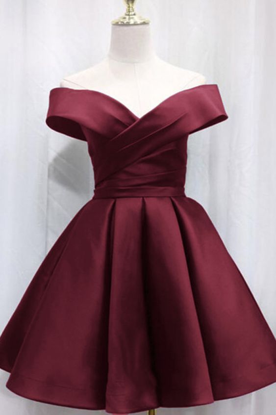 Off Shoulder Short Homecoming Dress Girls Junior Short Prom Gown  C1133