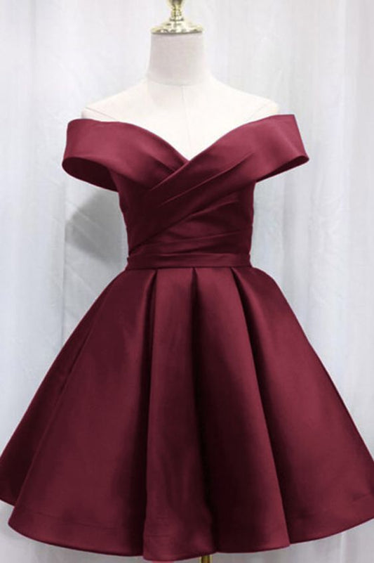 Off Shoulder Short Homecoming Dress Girls Junior Short Prom Gown  C1133