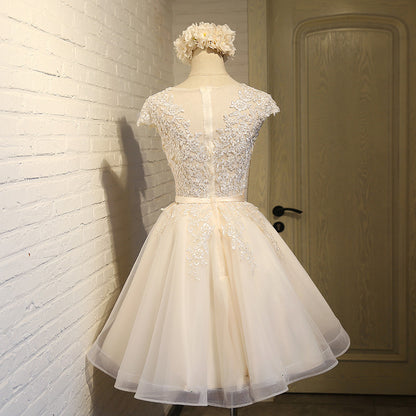Charming A-line lace short prom dress,homecoming dresses c2694