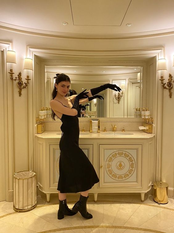 Silk Cowl Neck Prom Dress Black Backless Party Dress c2800