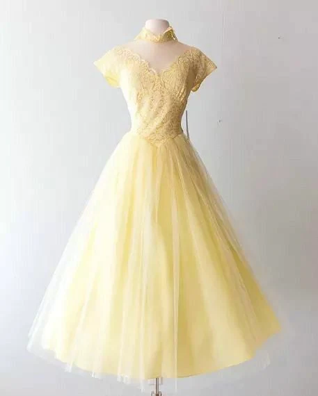 Yellow short party dress Homecoming Dress c2619