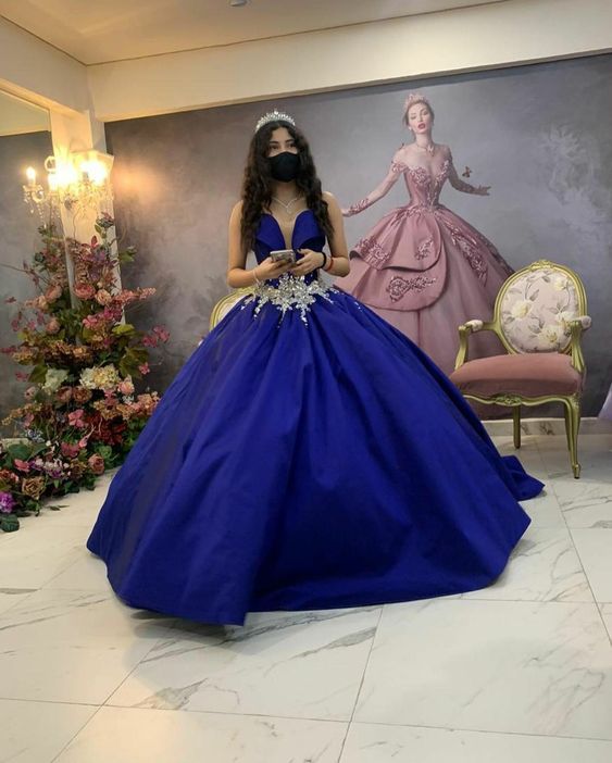 Blue Tulle Sweet 16 Dress Quinceanera dresses cc121