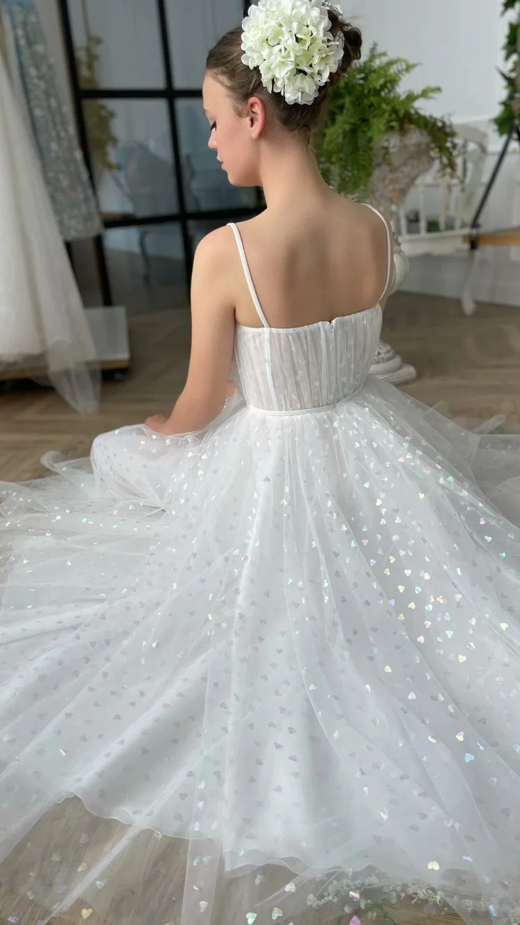 Spaghetti Straps Tea Length Prom Dress , Lovely Party Dress c3024