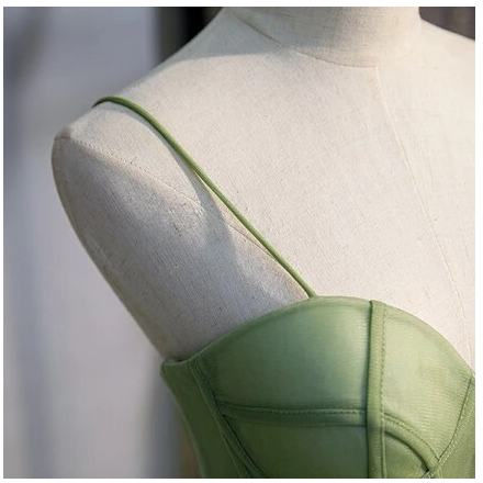 Fluorescent green Strapless Full Length Wedding Dress Prom Dress Evening Dress Formal Occasion Party Dress  C1496