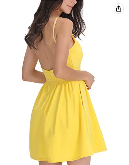 Women Sexy Spaghetti Strap Party Dress  Open Back Homecoming Dress Back to School Dress c2687