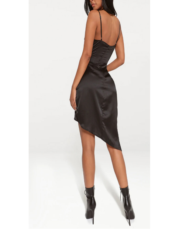 Shape Satin Wrap Dress Short Straps Homecoming Dress c2458