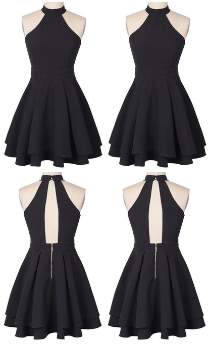 A-Line Homecoming Dress, Sleeveless Chiffon Short Party Dress c3283