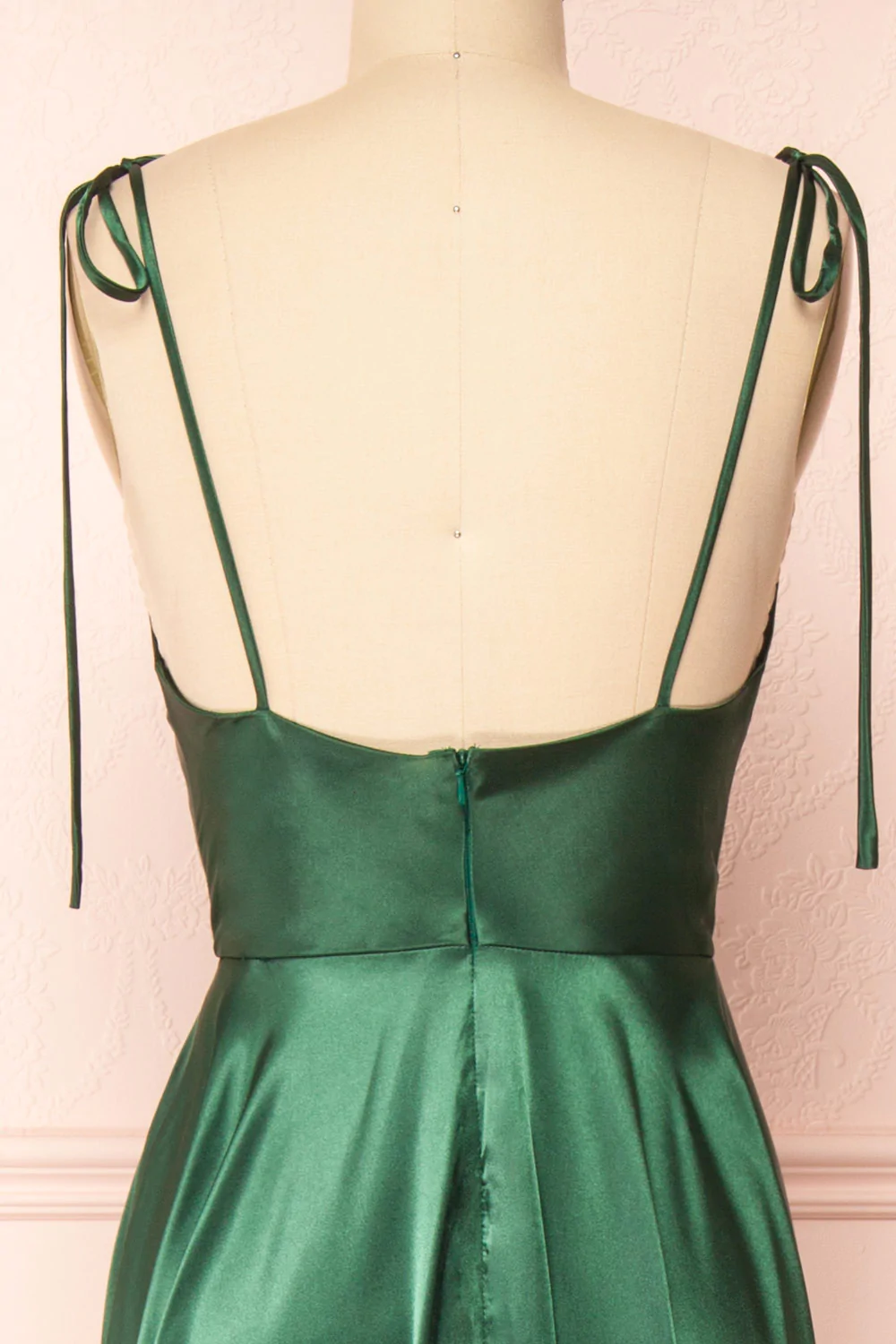 Green Cowl Neck Satin Simple Prom Dress cc414
