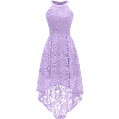 Women's Halter Hi-Lo Floral Christmas Lace Party Dresses c3224