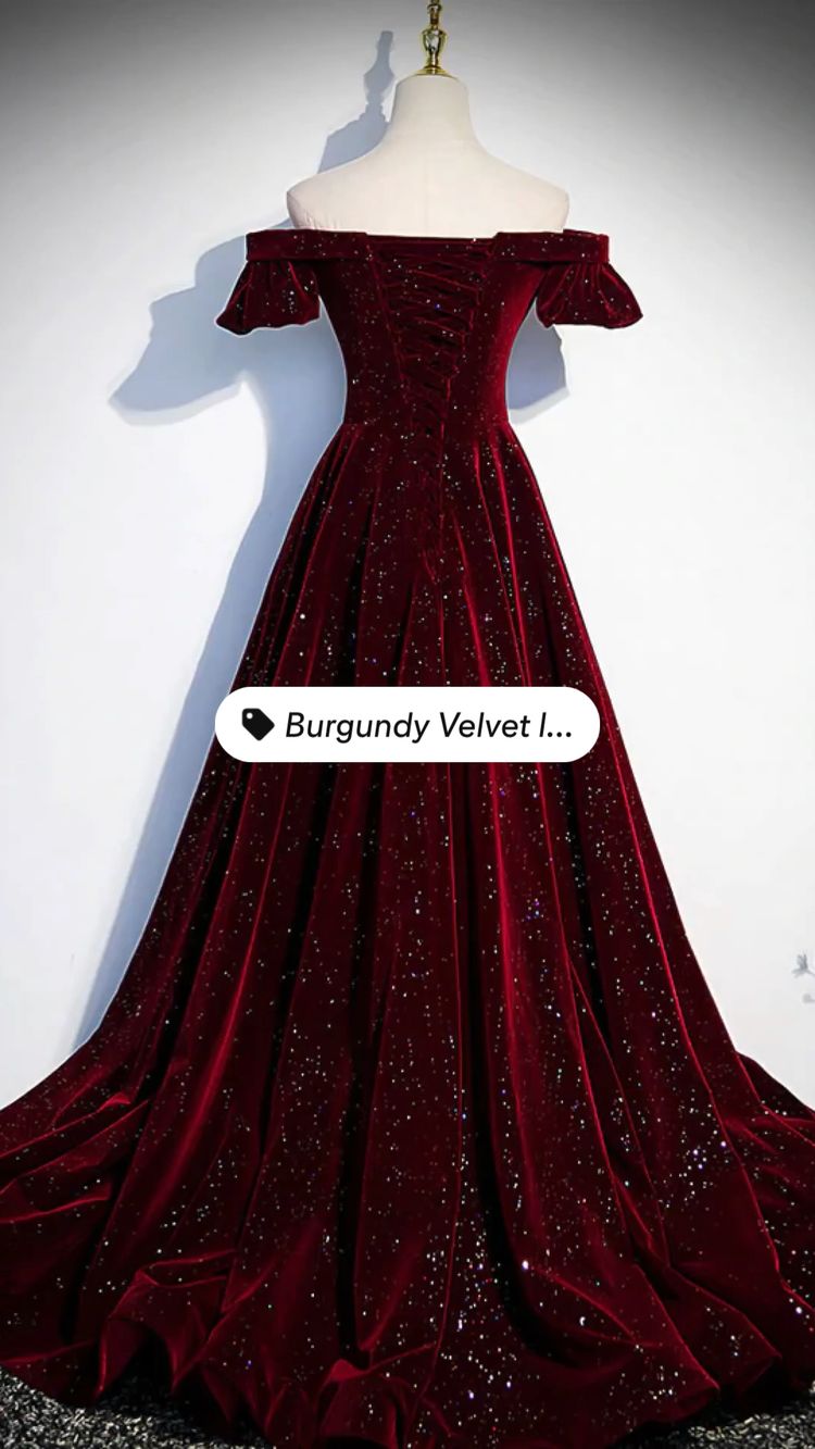 Burgundy Velvet V Neck Long Prom Dress Classy Evening Dress  cc261