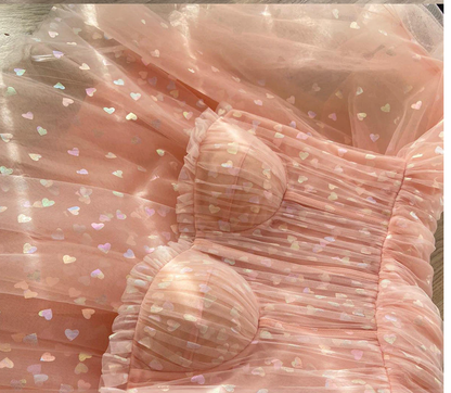 pink homecoming dresses tulle sweetheart Homecoming Dress c2586